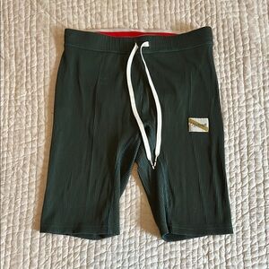Tracksmith Fells Green Ribbed Shorts Half Tight - Running Shorts - Small